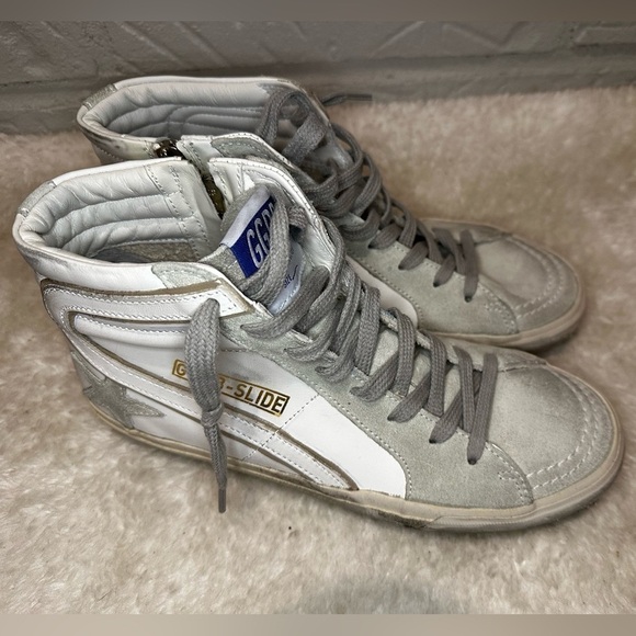 New Golden Goose Slide High Top Sneakers Size 37 - Picture 4 of 11